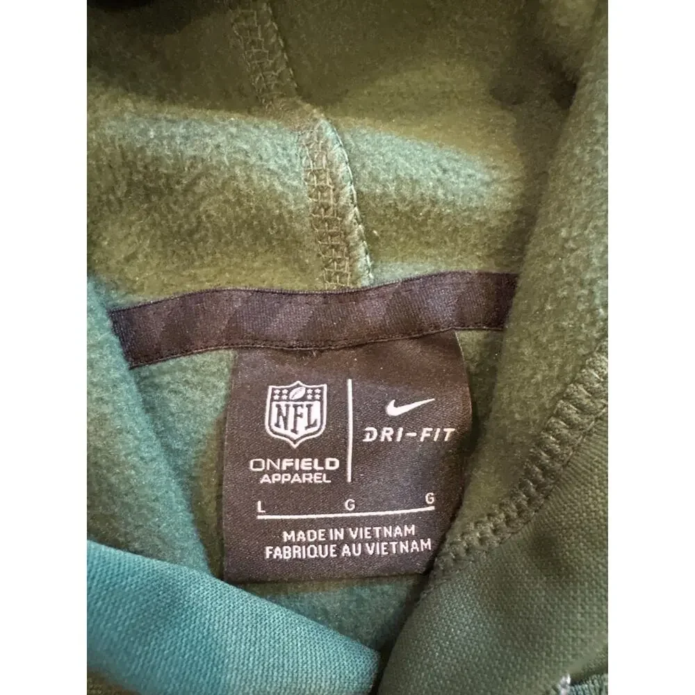 Nike New York Jets Hooded Sweatshirt Mens Sz Large Green Hoodie Performance NFL